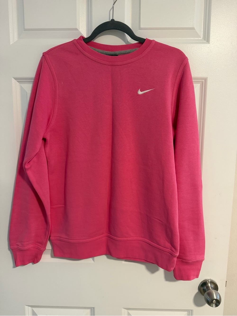 Nike Women’s Hot Pink Crewneck Sweatshirt with White Swoosh